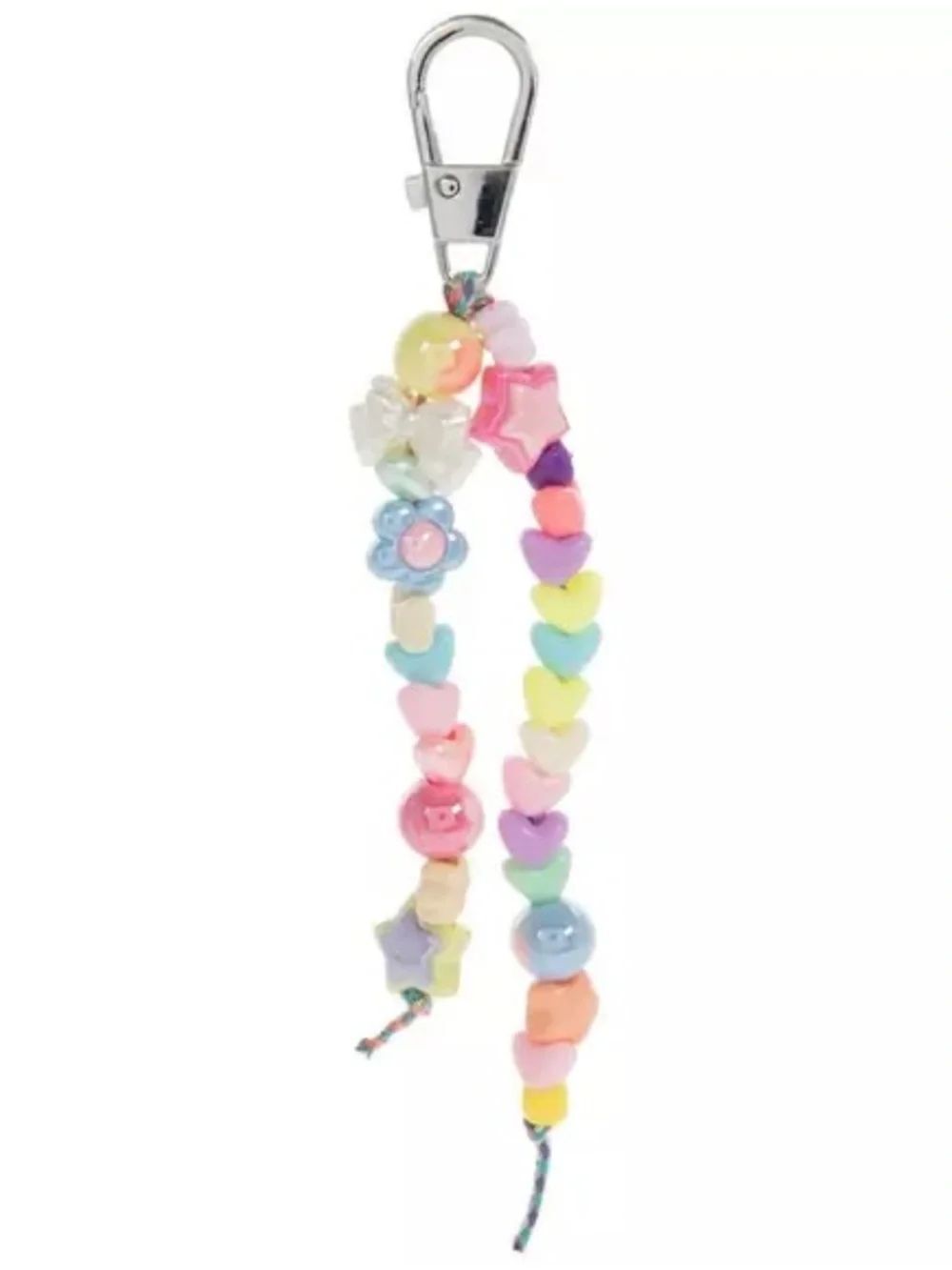 New Pastel Heart & Star Beaded Keychain - Multicolor Bag Charm
